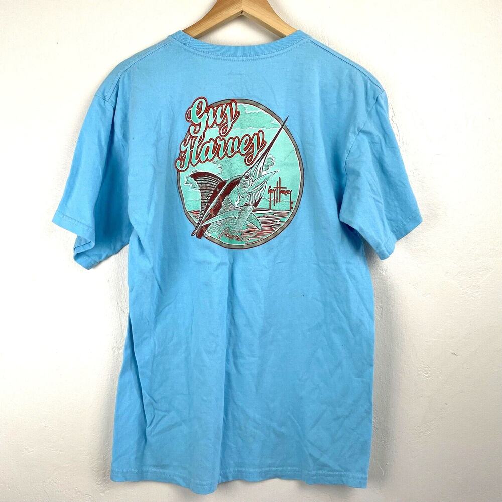 Guy Harvey Shirt Size Medium Marlin Sport‎ Fishing Summer Deep Sea Ocean